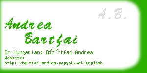 andrea bartfai business card